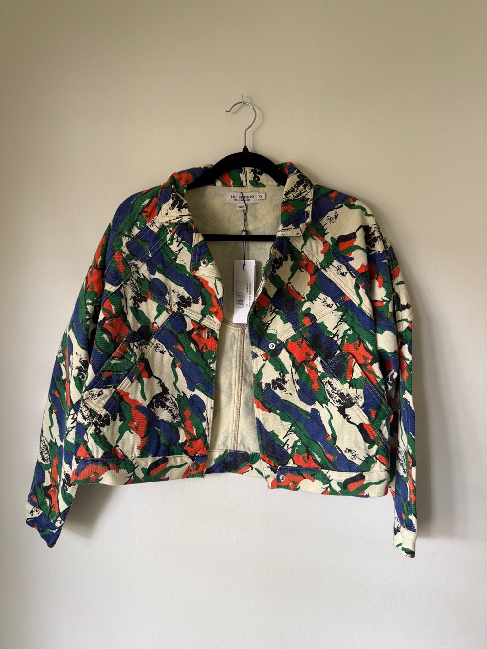 NWT Lili Sidonio x Molly Bracken Cropped Denim Jacket Size: XS